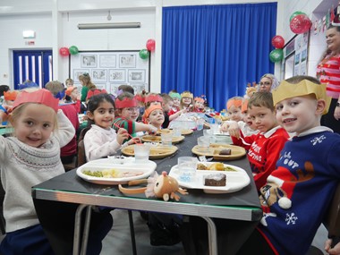 Christmas Dinner for All at Stokesay Primary.