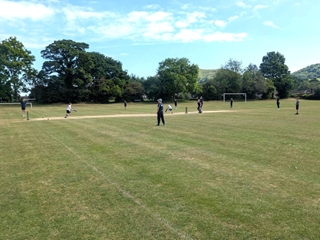 Year 5 and 6 Boys took to the field to play Cricket.